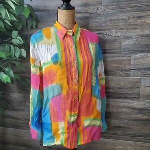 Vintage Sea Suns Hawaiian Shirt Womens Large 2 Piece